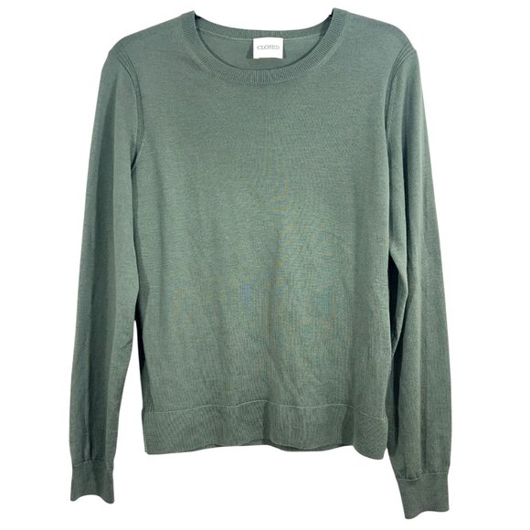 CLOSED Crew Neck Cashmere Sweater Green Medium Pre-Loved - Picture 1 of 5